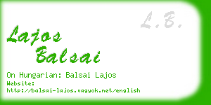 lajos balsai business card